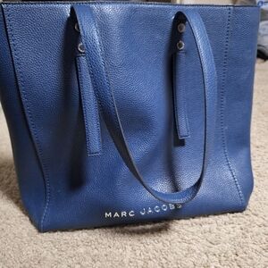 Marc Jacobs Jordan Navy Blue Leather Tote Bag